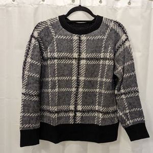 Banana Republic Gray Plaid Sweater | S